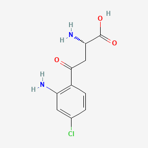 molecular formula C10H11ClN2O3 B1665334 (2S)-2-Amino-4-(2-amino-4-chlorophenyl)-4-oxobutanoic acid CAS No. 153152-32-0