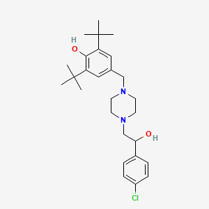 molecular formula C27H39ClN2O2 B1665339 2,6-Di-tert-butyl-4-{4-[2-(4-chloro-phenyl)-2-hydroxy-ethyl]-piperazin-1-ylmethyl}-phenol dihydrochloride CAS No. 199467-52-2