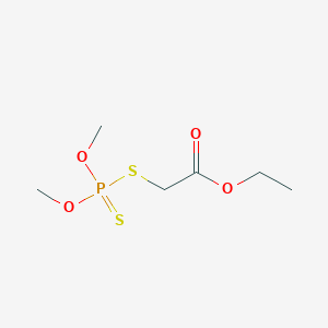 molecular formula C6H13O4PS2 B166536 Acetic acid,2-[(dimethoxyphosphinothioyl)thio]-,ethyl ester CAS No. 1068-13-9