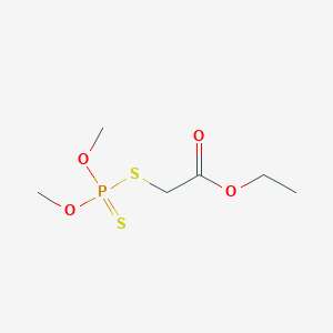 B166536 Acetic acid, ((dimethoxyphosphinothioyl)thio)-, ethyl ester (9CI) CAS No. 1068-13-9