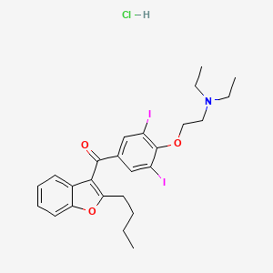 molecular formula C25H30ClI2NO3 B1665365 Amiodarone Hydrochloride CAS No. 19774-82-4