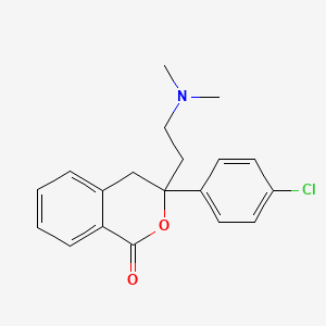 molecular formula C19H20ClNO2 B1665392 3-(4-Chlorophenyl)-3-(2-(dimethylamino)ethyl)isochroman-1-one CAS No. 734528-95-1