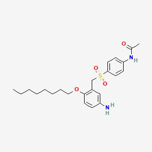 molecular formula C23H32N2O4S B1665418 Acetamide, N-(4-((5-amino-2-(octyloxy)phenyl)methyl)sulfonyl)-(9CI) CAS No. 5819-73-8