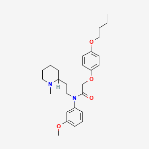 molecular formula C27H38N2O4 B1665419 2-(4-butoxyphenoxy)-N-(3-methoxyphenyl)-N-[2-(1-methylpiperidin-2-yl)ethyl]acetamide CAS No. 27468-58-2