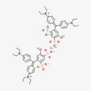 molecular formula Calcium compound: C27H31N2O7S2Ca1/2; Sodium compound: C27H31N2O7S2Na<br>C54H62CaN4O14S4 B1665440 Patent Blue V CAS No. 3536-49-0
