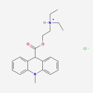 molecular formula C21H27ClN2O2 B1665453 Acridan-9-carboxylic acid, 10-methyl-, 2-(diethylamino)ethyl ester, hydrochloride CAS No. 69781-84-6
