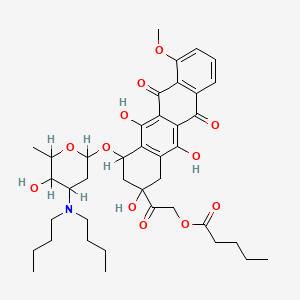 molecular formula C40H53NO12 B1665465 [2-[4-[4-(dibutylamino)-5-hydroxy-6-methyloxan-2-yl]oxy-2,5,12-trihydroxy-7-methoxy-6,11-dioxo-3,4-dihydro-1H-tetracen-2-yl]-2-oxoethyl] pentanoate CAS No. 105192-72-1