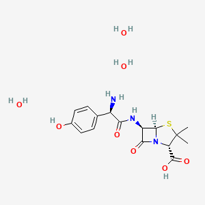 molecular formula C16H21N3O6S B1665475 (2S,5R,6R)-6-[(2R)-2-amino-2-(4-hydroxyphenyl)acetamido]-3,3-dimethyl-7-oxo-4-thia-1-azabicyclo[3.2.0]heptane-2-carboxylic acid trihydrate CAS No. 61336-70-7