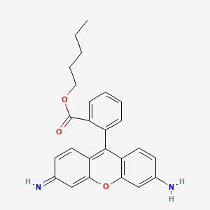 molecular formula C25H24N2O3 B1665490 戊基-O-(6-氨基-3-亚氨基-3H-呫吨-9-基)苯甲酸酯 CAS No. 120167-03-5