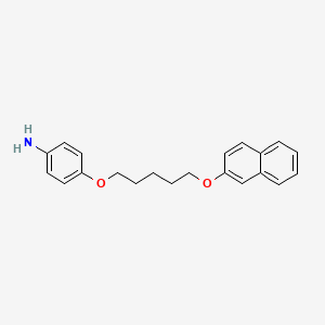 B1665496 ANILINE, p-(5-(2-NAPHTHYLOXY)PENTYLOXY)- CAS No. 111935-92-3