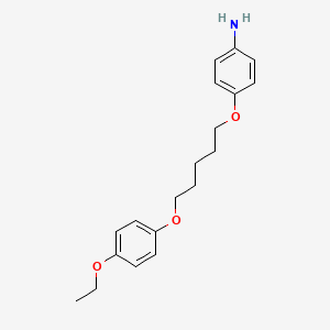 molecular formula C19H25NO3 B1665497 ANILINE, p-(5-(p-ETHOXYPHENOXY)PENTYLOXY)- CAS No. 102321-36-8