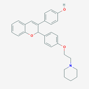 molecular formula C28H29NO3 B166550 2-(4-(2-Piperidinoethoxy)phenyl)-3-(4-hydroxyphenyl)-2H-1-benzopyran CAS No. 130064-30-1