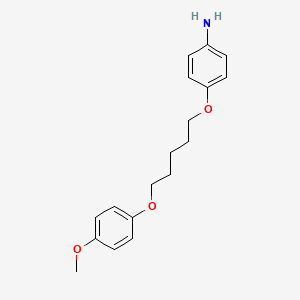 molecular formula C18H23NO3 B1665500 ANILINE, p-(5-(p-METHOXYPHENOXY)PENTYLOXY)- CAS No. 110443-23-7