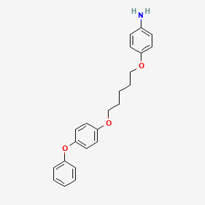 B1665501 ANILINE, p-(5-(p-PHENOXYPHENOXY)PENTYLOXY)- CAS No. 102559-27-3