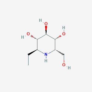molecular formula C8H17NO4 B1665526 (2S,3S,4R,5R,6S)-2-Ethyl-6-(hydroxymethyl)piperidine-3,4,5-triol CAS No. 616215-43-1
