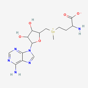 molecular formula C15H22N6O5Se B1665528 2-Amino-4-[[5-(6-aminopurin-9-yl)-3,4-dihydroxyoxolan-2-yl]methyl-methylselaniumyl]butanoate CAS No. 5134-38-3