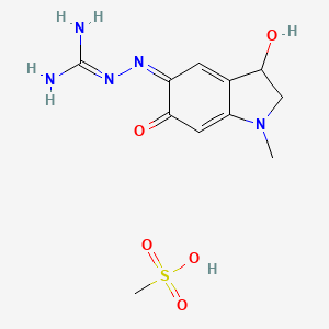 molecular formula C11H15N5O5S B1665552 单胺胍甲磺酸盐肾上腺素 CAS No. 4009-68-1
