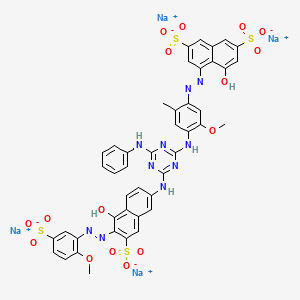 molecular formula C44H32N10Na4O16S4 B1665561 tetrasodium;4-[[4-[[4-anilino-6-[[5-hydroxy-6-[(2-methoxy-5-sulfonatophenyl)diazenyl]-7-sulfonatonaphthalen-2-yl]amino]-1,3,5-triazin-2-yl]amino]-5-methoxy-2-methylphenyl]diazenyl]-5-hydroxynaphthalene-2,7-disulfonate CAS No. 70236-51-0