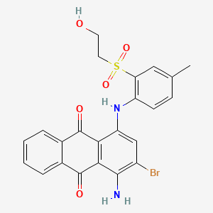 molecular formula C23H19BrN2O5S B1665568 蒽醌，1-氨基-2-溴-4-(2-(2-羟乙基)磺酰基-4-甲苯胺基)- CAS No. 73791-29-4