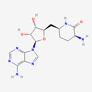 B1665572 5'-Deoxy-5'-(3-aminopiperidin-2-one-6-yl)adenosine CAS No. 67214-43-1