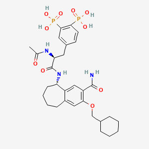 molecular formula C30H41N3O10P2 B1665585 {4-[2-Acetylamino-2-(3-carbamoyl-2-cyclohexylmethoxy-6,7,8,9-tetrahydro-5H-benzocyclohepten-5ylcarbamoyl)-ethyl]-2-phosphono-phenyl}-phosphonic acid CAS No. 268741-43-1