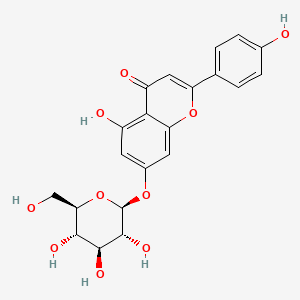 5-hydroxy-2-(4-hydroxyphenyl)-7-[3,4,5-trihydroxy-6-(hydroxymethyl)oxan-2-yl]oxychromen-4-one