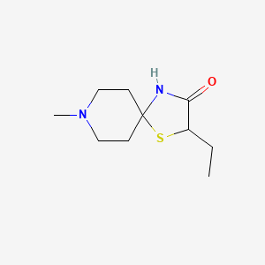 B1665618 2-Ethyl-8-methyl-1-thia-4,8-diazaspiro[4.5]decan-3-one CAS No. 168818-83-5