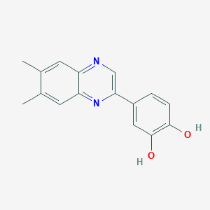 molecular formula C16H14N2O2 B1665623 2-(3,4-Dihydroxyphenyl)-6,7-dimethylquinoxaline CAS No. 168836-03-1