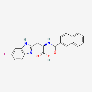 molecular formula C21H16FN3O3 B1665624 3-(6-氟-1H-苯并咪唑-2-基)-N-(萘-2-基甲酰)-D-丙氨酸 CAS No. 884033-66-3