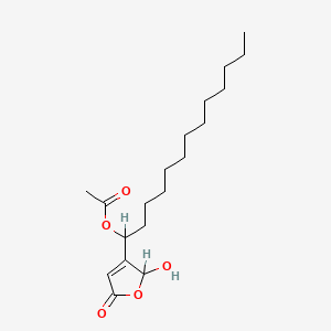 molecular formula C19H32O5 B1665639 1-(2-hydroxy-5-oxo-2H-furan-3-yl)tridecyl acetate CAS No. 120755-15-9