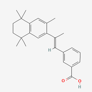 molecular formula C25H30O2 B1665643 (E)-3-(2-(5,6,7,8-Tetrahydro-3,5,5,8,8-pentamethyl-2-naphthyl)propen-1-yl)benzoic acid CAS No. 167413-64-1