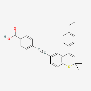molecular formula C28H24O2S B1665646 4-((4-(4-ethylphenyl)-2,2-dimethyl-2H-thiochromen-6-yl)ethynyl)benzoic acid CAS No. 229961-45-9