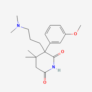 molecular formula C19H28N2O3 B1665650 3-(3-Methoxyphenyl)-3-(3-dimethylaminopropyl)-4,4-dimethylpiperidine-2,6-dione CAS No. 53873-21-5
