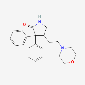 B1665660 2-Pyrrolidinone, 4-(2-(4-morpholinyl)ethyl)-3,3-diphenyl- CAS No. 42595-90-4