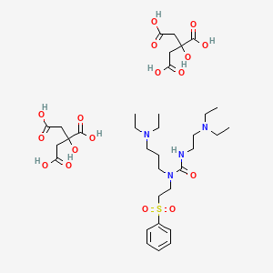 molecular formula C34H56N4O17S B1665661 1-[2-(benzenesulfonyl)ethyl]-3-[2-(diethylamino)ethyl]-1-[3-(diethylamino)propyl]urea;2-hydroxypropane-1,2,3-tricarboxylic acid CAS No. 125651-31-2