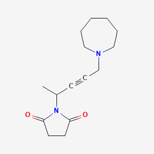 molecular formula C15H22N2O2 B1665676 2,5-Pyrrolidinedione, 1-(4-(hexahydro-1H-azepin-1-yl)-1-methyl-2-butynyl)- CAS No. 27471-95-0