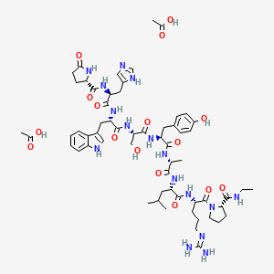 molecular formula C60H86N16O16 B1665681 LHRH, ala(6)-gly(10)-ethylamide- CAS No. 79561-22-1