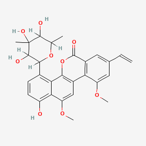 molecular formula C28H28O9 B1665686 Albacarcin V CAS No. 92841-46-8