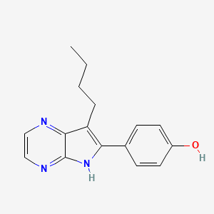 molecular formula C16H17N3O B1665715 4-(7-丁基-5H-吡咯并[2,3-b]吡嗪-6-基)酚 CAS No. 496864-16-5
