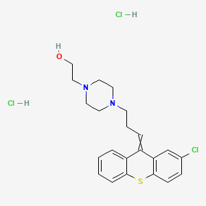 molecular formula C22H27Cl3N2OS B1665716 2-(4-(3-(2-Chloro-9H-thioxanthen-9-ylidene)propyl)piperazin-1-yl)ethanol dihydrochloride CAS No. 633-59-0