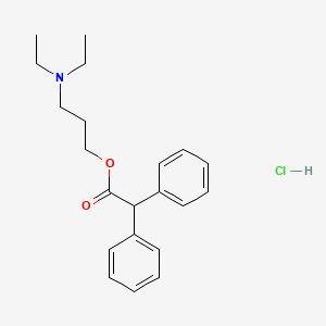 molecular formula C21H28ClNO2 B1665777 3-(Diethylamino)propyl alpha-phenylbenzeneacetate hydrochloride CAS No. 3098-65-5