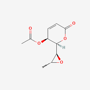 molecular formula C10H12O5 B1665790 6-(1,2-Epoxypropyl)-5,6-dihydro-5-hydroxy-2H-pyran-2-one acetate CAS No. 30387-51-0