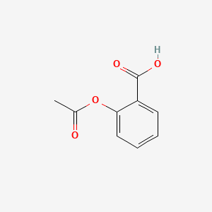molecular formula C9H8O4<br>CH3COOC6H4COOH<br>C9H8O4<br>HC9H7O4 B1665792 Aspirin CAS No. 50-78-2