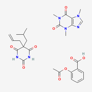 molecular formula C28H34N6O9 B1665793 Butalbital, aspirin and caffeine CAS No. 51005-25-5