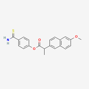 molecular formula C21H19NO3S B1665807 4-Carbamothioylphenyl 2-(6-methoxynaphthalen-2-yl)propanoate CAS No. 1226895-20-0