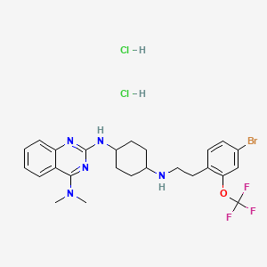 molecular formula C25H31BrCl2F3N5O B1665809 2,4-Quinazolinediamine, N2-(cis-4-((2-(4-bromo-2-(trifluoromethoxy)phenyl)ethyl)amino)cyclohexyl)-N4,N4-dimethyl-, dihydrochloride CAS No. 510732-84-0