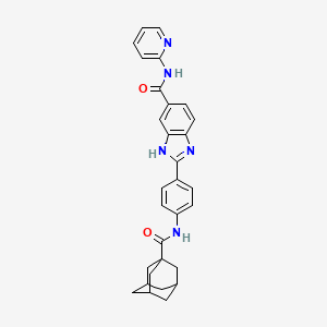 molecular formula C30H29N5O2 B1665852 1H-Benzimidazole-5-carboxamide, N-2-pyridinyl-2-(4-((tricyclo(3.3.1.13,7)dec-1-ylcarbonyl)amino)phenyl)- CAS No. 459805-03-9