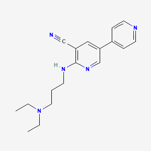 molecular formula C18H23N5 B1665856 3-Cyano-2-(3-diethylaminopropylamino)-5-(4-pyridinyl)pyridine CAS No. 108610-89-5