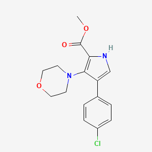 molecular formula C16H17ClN2O3 B1665858 Methyl 4-(4-chlorophenyl)-3-(4-morpholinyl)-1H-pyrrole-2-carboxylate CAS No. 98236-55-6