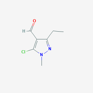 molecular formula C7H9ClN2O B166586 5-氯-3-乙基-1-甲基-1H-吡唑-4-甲醛 CAS No. 128564-56-7